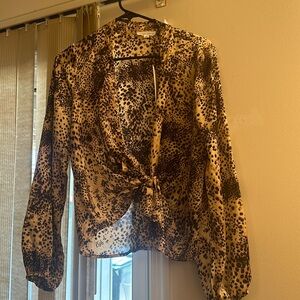 Animal print tie top